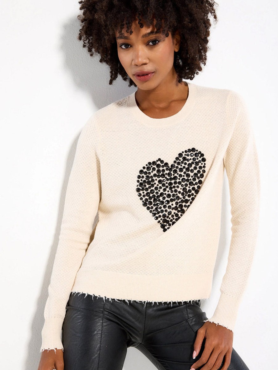 Women'S Lisa Todd Sweaters | Heart Strong Sweater In Sheepskin | Lisa Todd