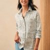 Women'S Faherty Brand Tops | Legend Sweater Shirt In Grey Coastal Waters | Faherty Brand