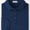 Men'S Peter Millar T-Shirts | Lava Wash Long-Sleeve Polo In Navy | Peter Millar