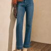 Women'S Faherty Brand Pants & Leggings | Stretch Terry Slim Wide Leg Pant Riverton Wash | Faherty Brand