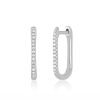 Women'S EF Collection Earrings | Diamond Lola Hoop Earrings White Gold | Ef Collection