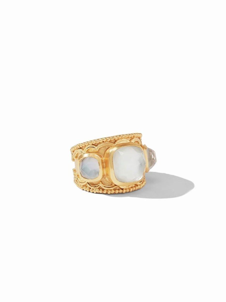 Women'S Julie Vos Rings | Trieste Statement Ring Iridescent Clear Crystal Jewelry | Julie Vos