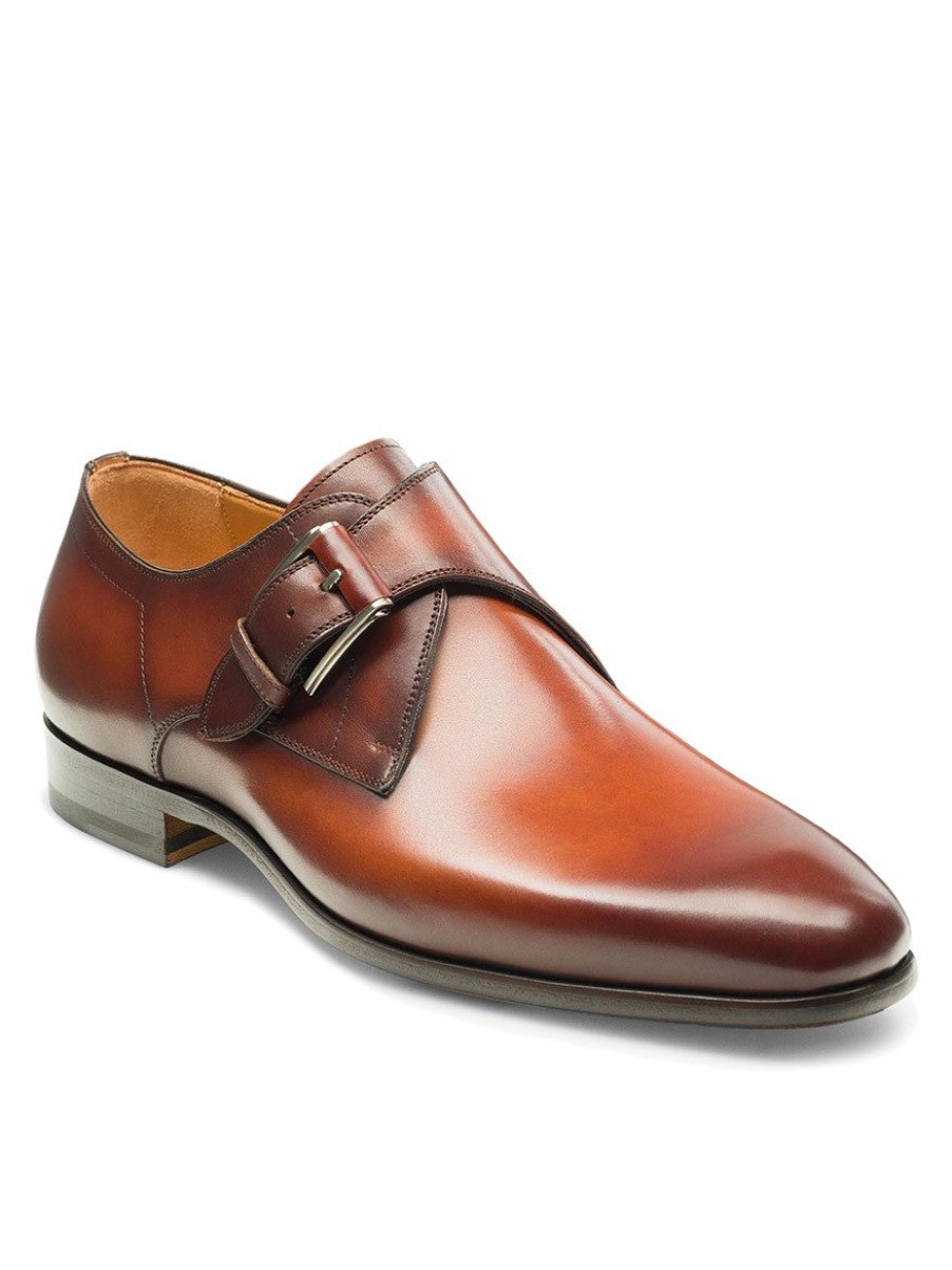 Men'S Magnanni Monk Straps | Mansfeld Cognac Shoes | Magnanni