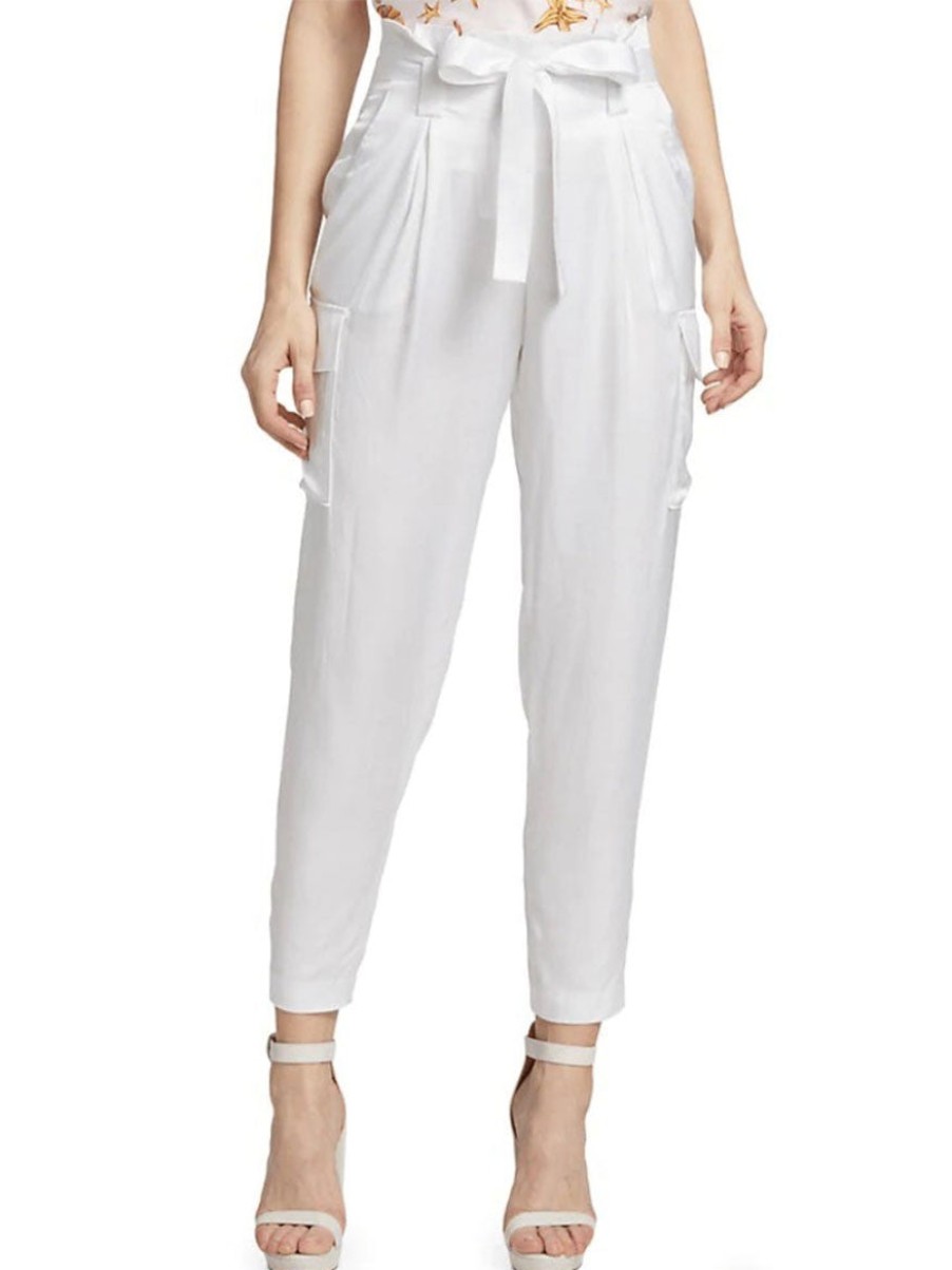 Women'S L'Agence Pants & Leggings | Roxy Paperbag Cargo Pant White | L'Agence