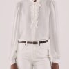 Women'S Nili Lotan Tops | Miera Shirt Ivory | Nili Lotan