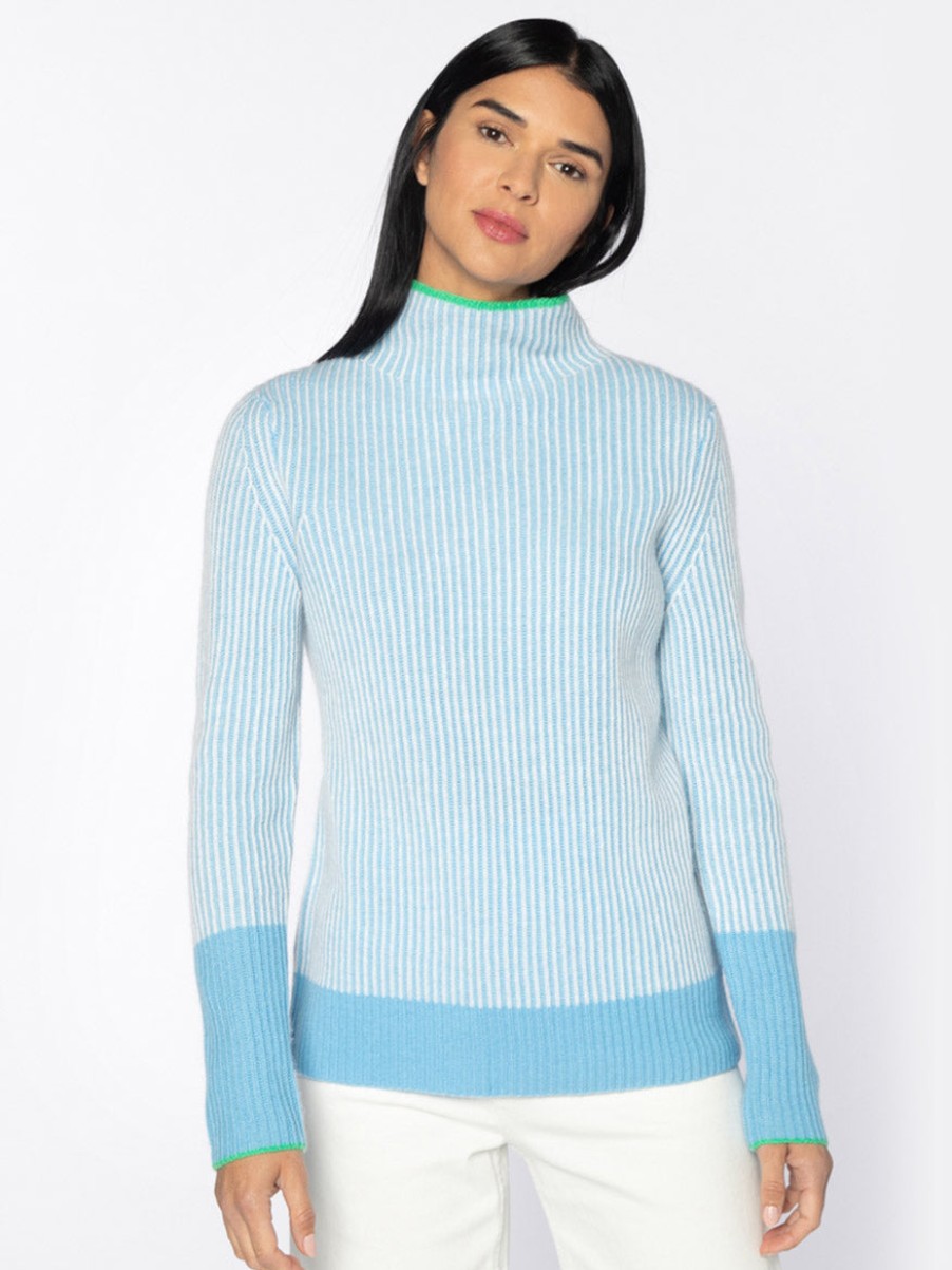 Women'S Kinross Sweaters | Plaited Rib Funnel Sweater In Mirage Multi | Kinross