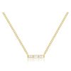 Women'S EF Collection Necklaces | Baguette Mini Bar Necklace Yellow Gold | Ef Collection