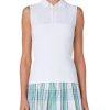 Women'S Akris Punto Tops | Sleeveless Quarter-Zip Knit Top Cream | Akris Punto