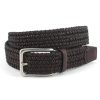 Men'S Torino Leather Belts | Italian Woven Cotton & Leather Belt Black/Brown | Torino Leather