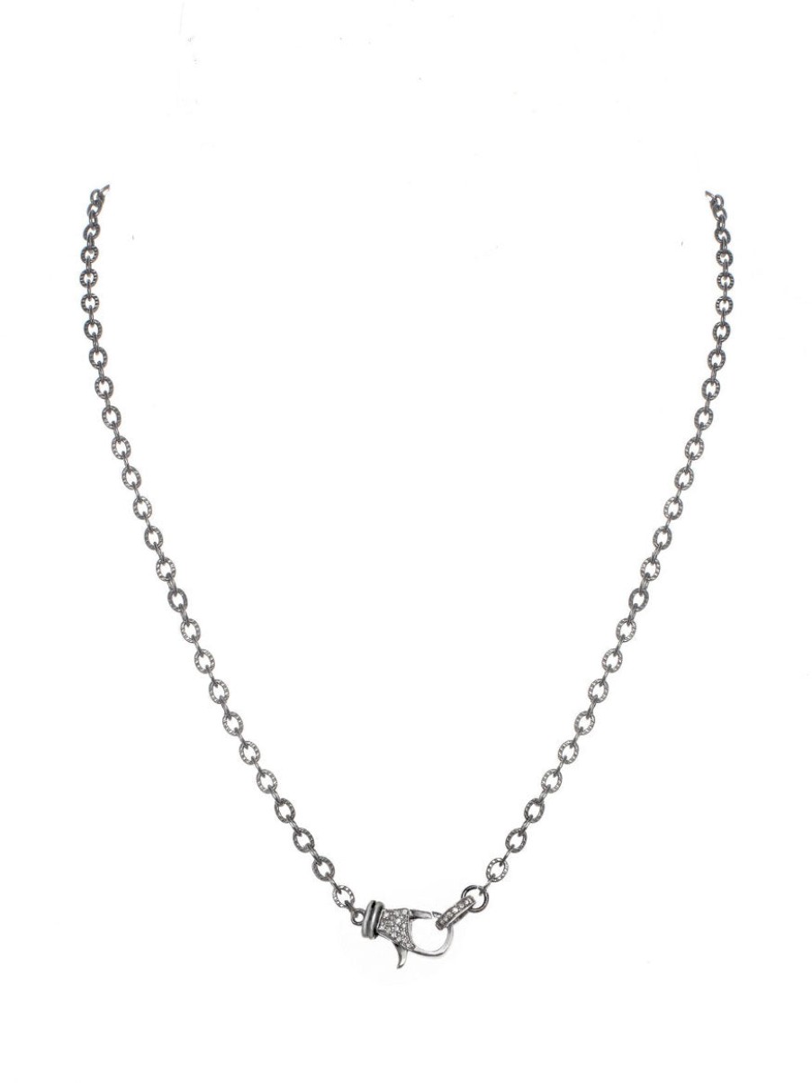 Women'S Margo Morrison Necklaces | Buy Rhodium Chain With Diamond Clasp Jewelry