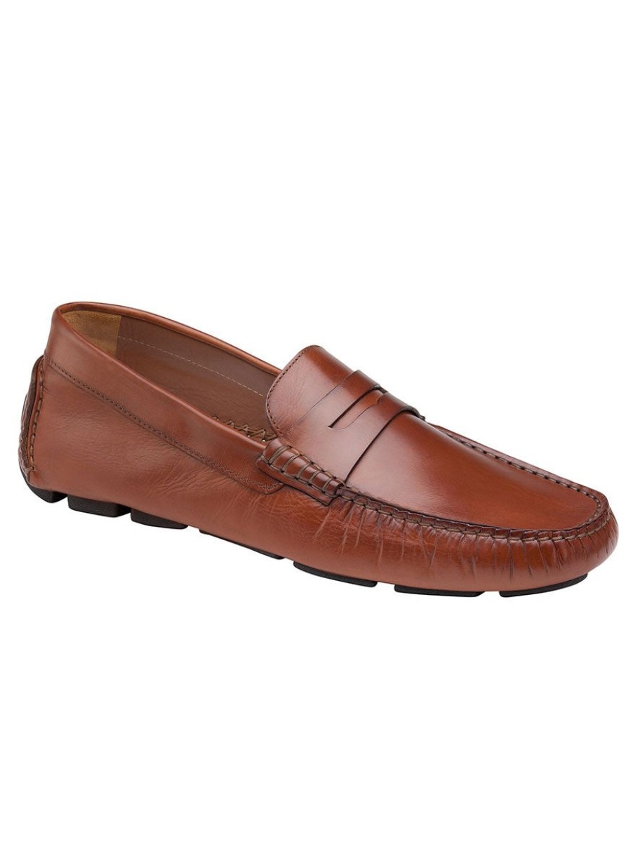 Men'S J & M Collection Loafers & Slip-Ons | Dayton Penny Cognac | J & M Collection