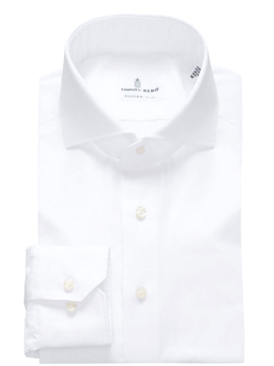 Men'S Emanuel Berg Dress Shirts | Modern Fit Dress Shirt White | Emanuel Berg