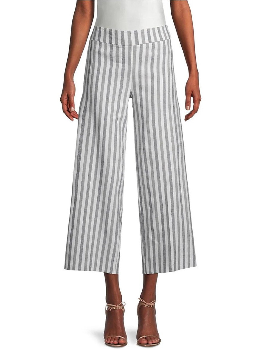 Women'S Avenue Montaigne Pants & Leggings | Alex Ankle Crop Pant Coastal Stripe | Avenue Montaigne