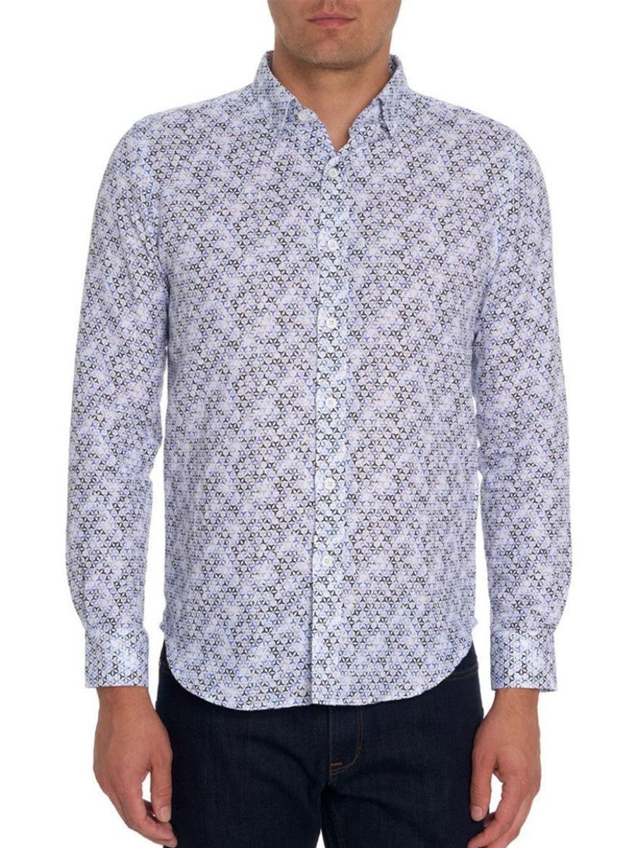 Men'S Robert Graham Dress Shirts | Wyndham Sport Shirt Blue | Robert Graham