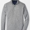 Men'S Peter Millar T-Shirts | Crown Sweater Fleece Quarter-Zip In Gale Grey | Peter Millar