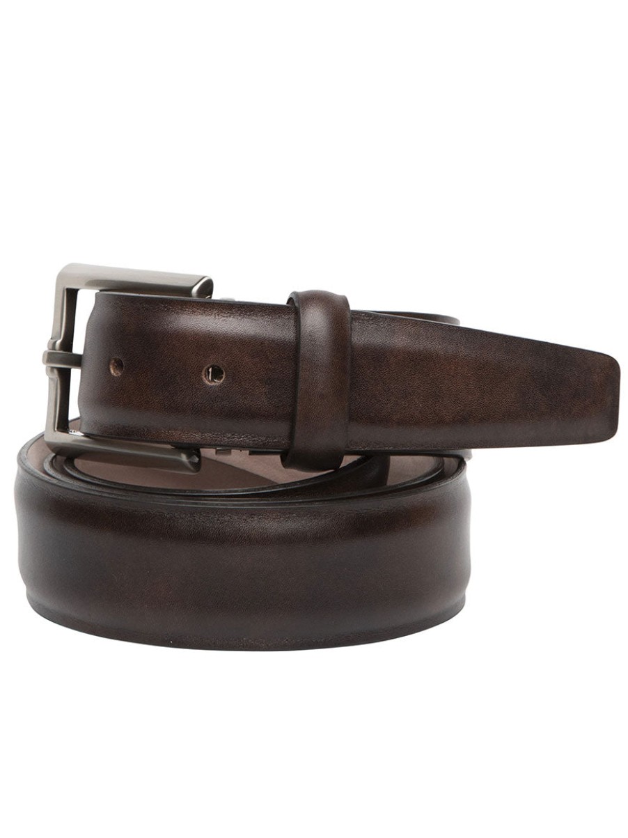 Men'S LEN Belts Belts | Italian Marbled Calf Belt Espresso | Len Belts