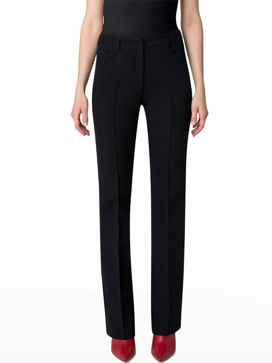 Women'S Akris Punto Pants & Leggings | Faye Mid-Rise Bootcut Pant Black | Akris Punto