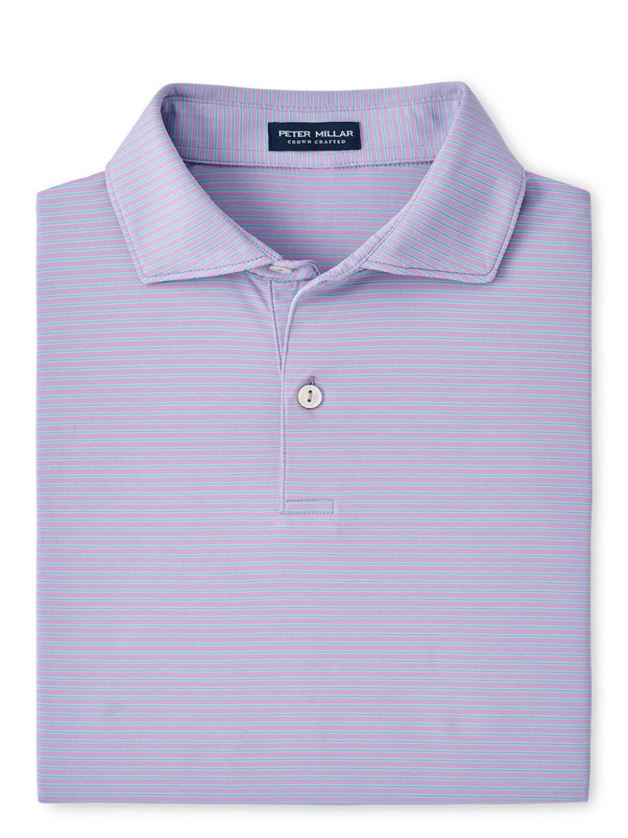 Men'S Peter Millar T-Shirts | Ambrose Performance Jersey Polo In Mountain Berry | Peter Millar