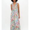 Women'S Oliphant Dresses | Ruffle V-Neck Maxi Dress Zinnia Multi | Oliphant