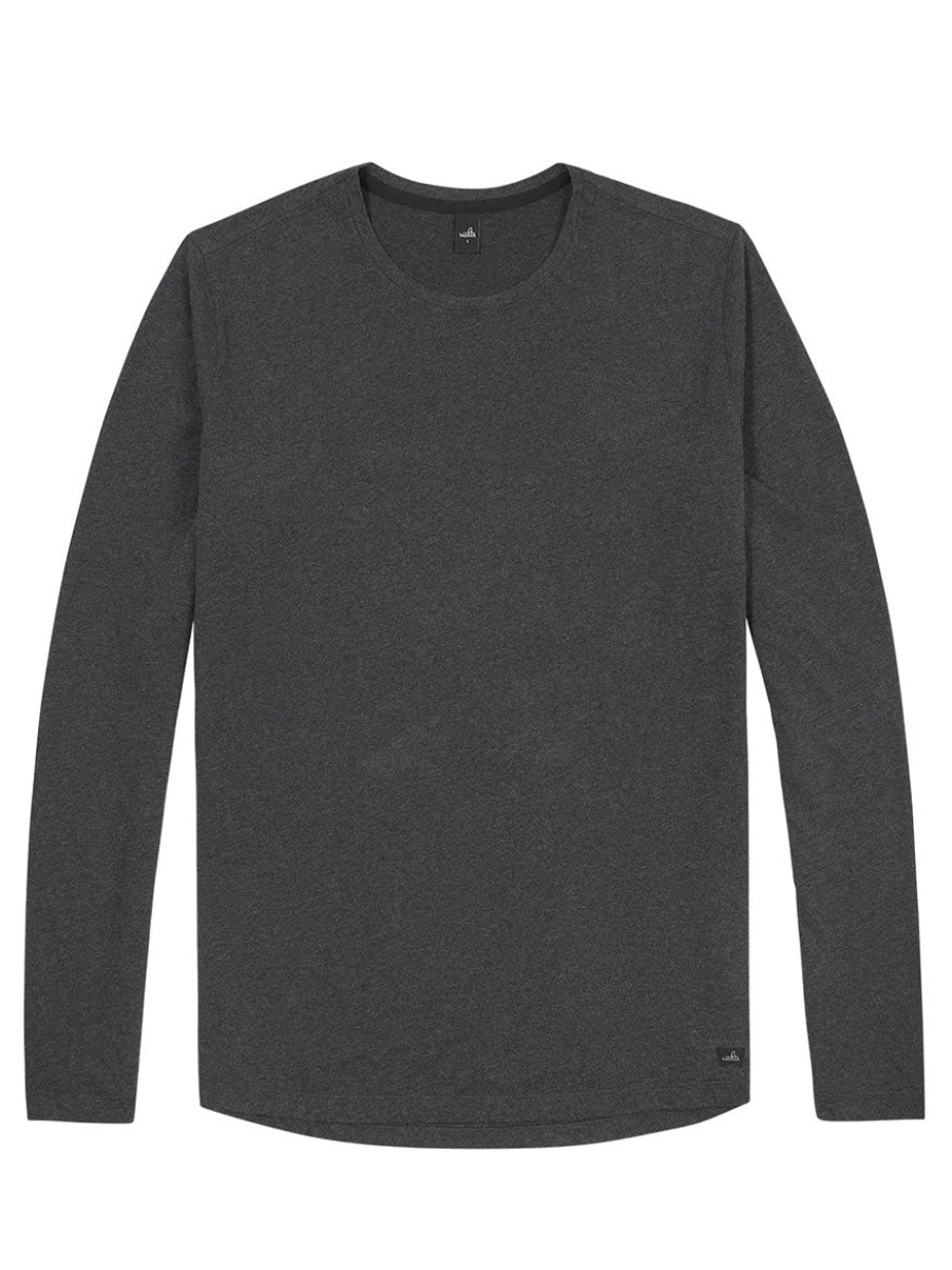 Men'S Wahts T-Shirts | Olson Longsleeve T-Shirt Anthracite Melange | Wahts