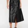 Women'S Brochu Walker Skirts | Teagan Vegan Leather Belted Skirt In Black Onyx | Brochu Walker