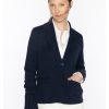 Women'S Kinross Sweaters | Rib Trim Notch Collar Cardigan In Navy | Kinross