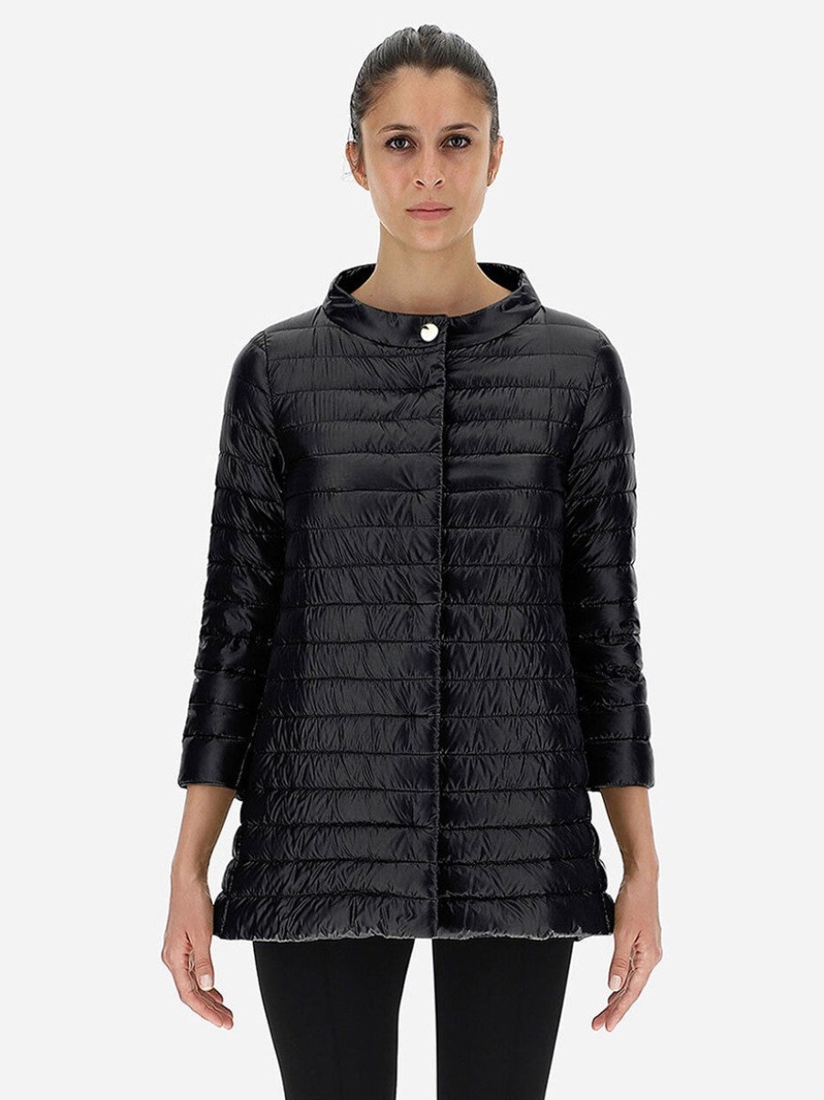 Women'S Herno Coats & Jackets | Rossella A-Shape Jacket Black | Herno