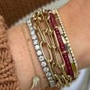 Women'S EF Collection Bracelets | Birthstone Bracelet Gold Rondelles - Ruby | Ef Collection