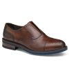 Men'S J & M Collection Oxfords & Derbys | Hartley Laceless Cap Toe Brown Italian Calfskin | J & M Collection