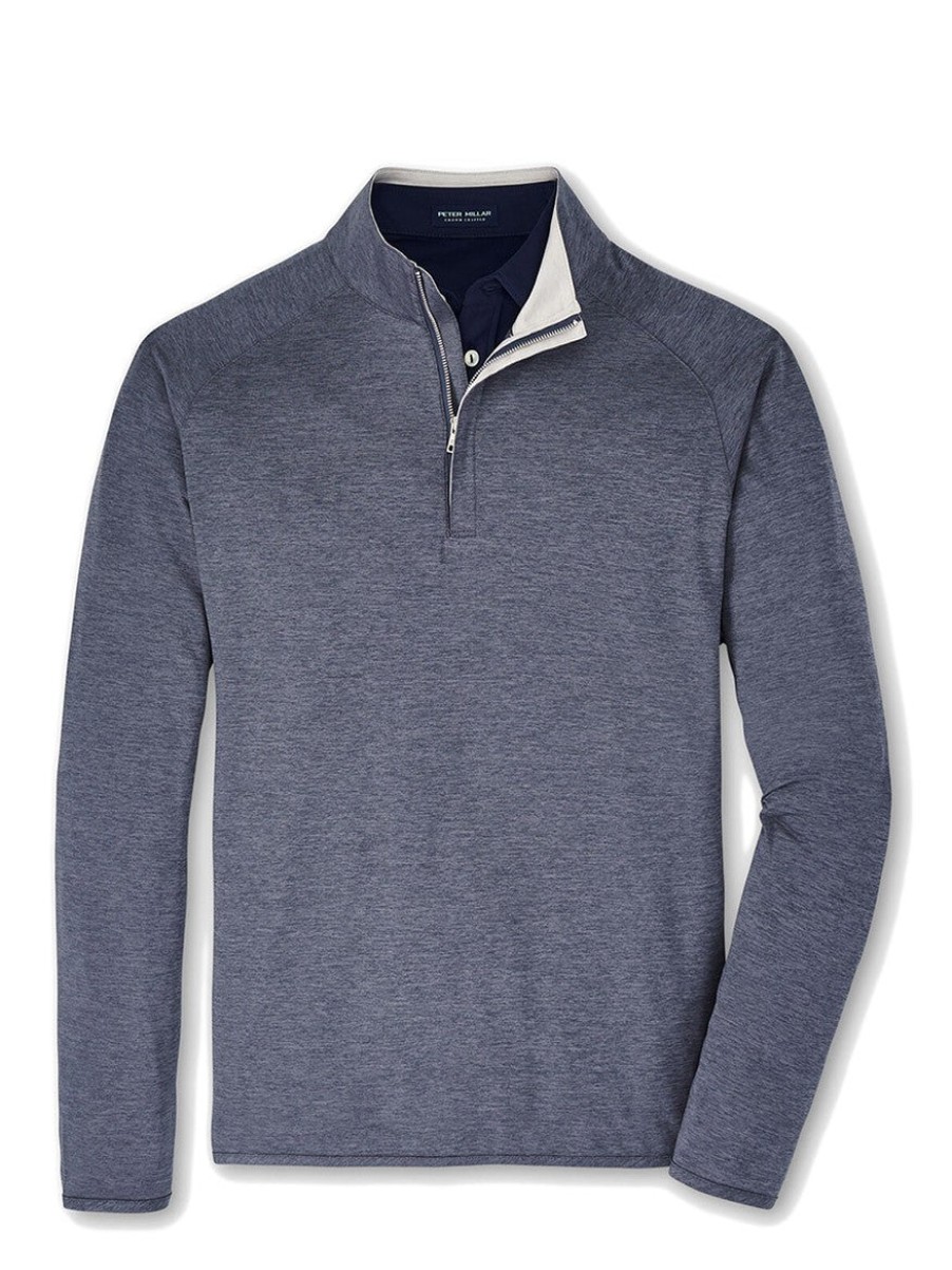 Men'S Peter Millar T-Shirts | Stealth Performance Quarter-Zip Steel | Peter Millar