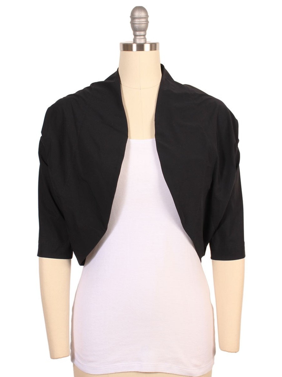 Women'S Porto Tops | Demi Jersey Jacket Black Tops | Porto