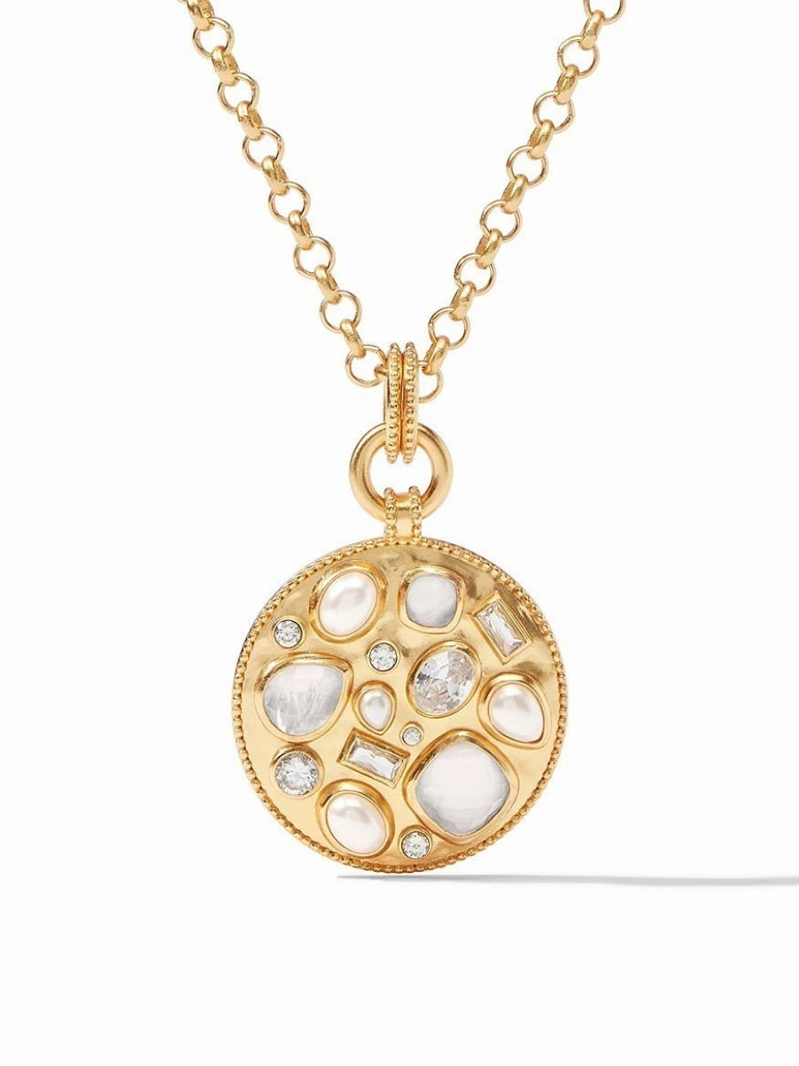 Women'S Julie Vos Necklaces | Antonia Mosaic Pendant Iridescent Clear Crystal | Julie Vos