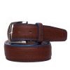 Men'S LEN Belts Belts | American Bison Belt Cognac Denim Edge & Stitching | Len Belts