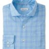 Men'S Peter Millar Dress Shirts | Patton Summer Soft Cotton Sport Shirt Cottage Blue | Peter Millar