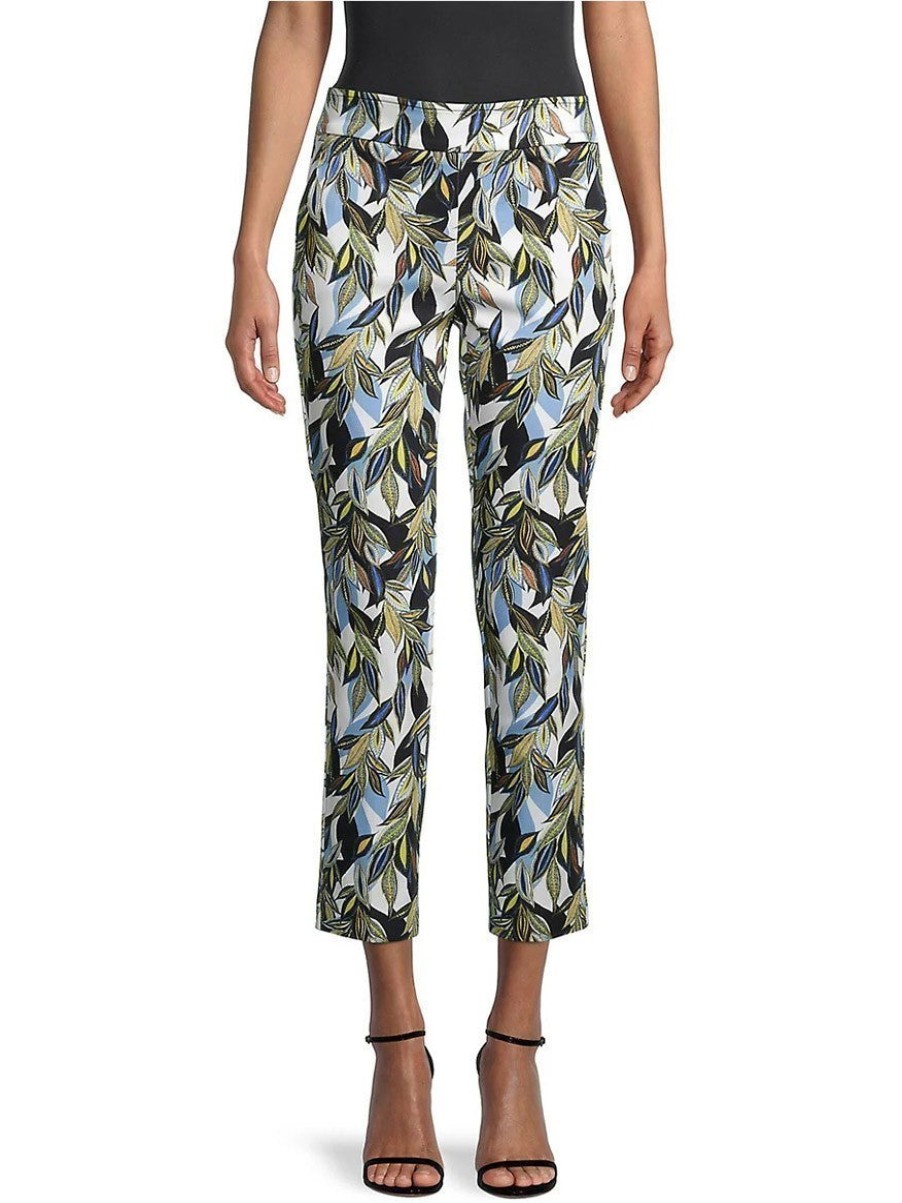 Women'S Avenue Montaigne Pants & Leggings | Lulu Leaf Print Pant Amazing Blue Multi | Avenue Montaigne