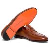 Men'S Santoni Loafers & Slip-Ons | Door Leather Penny Loafer Light Brown | Santoni