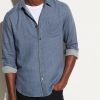 Men'S Vince Dress Shirts | Double Face Long Sleeve Sport Shirt In Chambray Sport Shirts | Vince