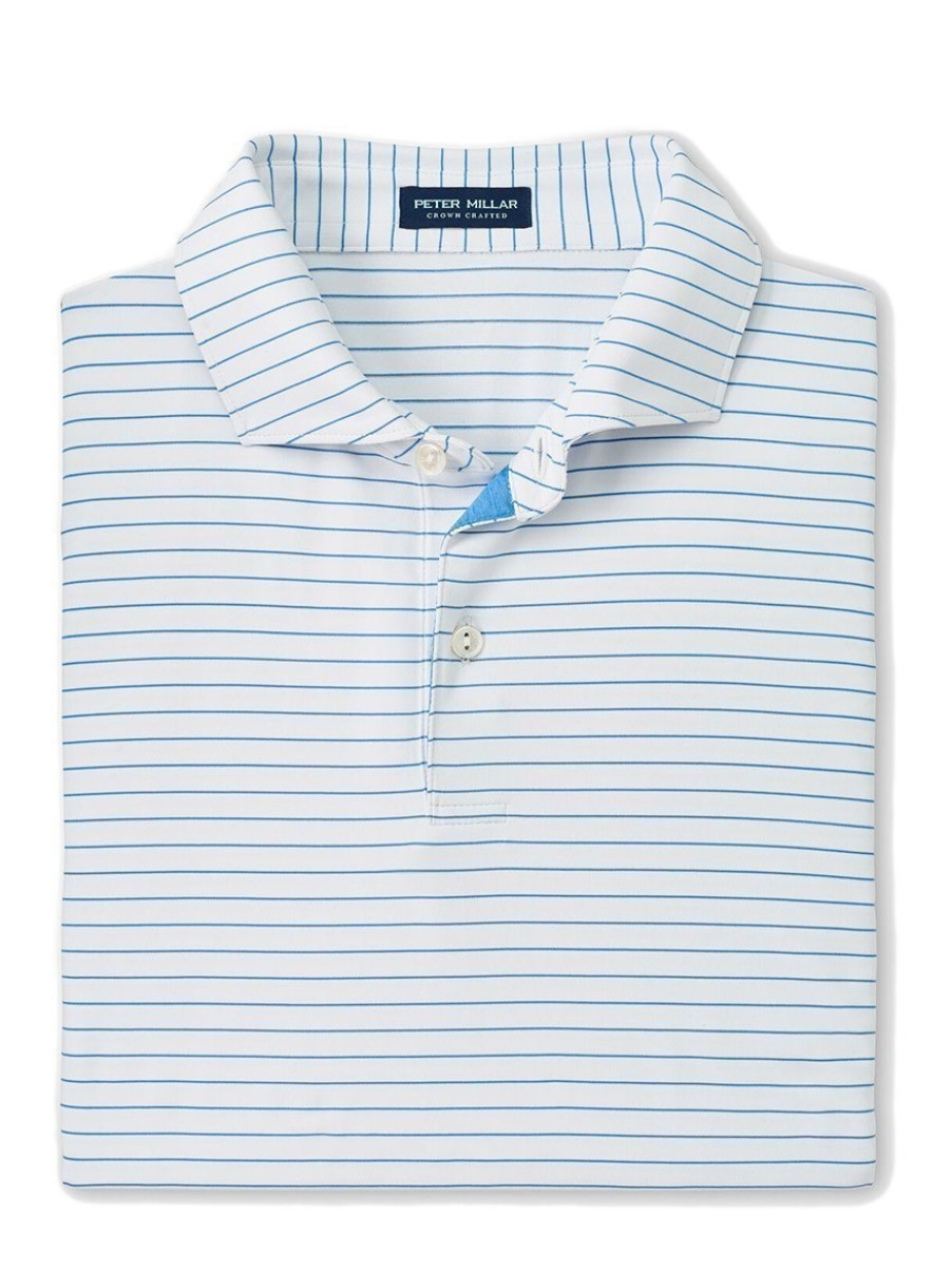 Men'S Peter Millar T-Shirts | Duet Performance Jersey Polo White | Peter Millar