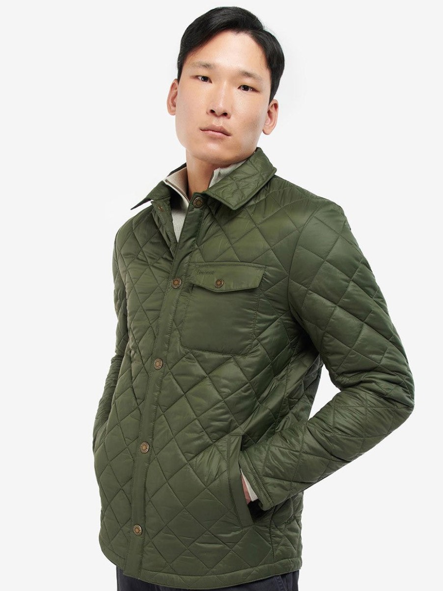 Men'S Barbour Coats & Jackets | Newbie Quilted Jacket Olive | Barbour