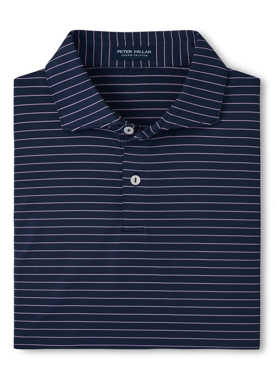 Men'S Peter Millar T-Shirts | Duet Performance Jersey Polo In Navy | Peter Millar