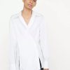 Women'S Vince Tops | Convertible Button-Down Shirt Optic White | Vince