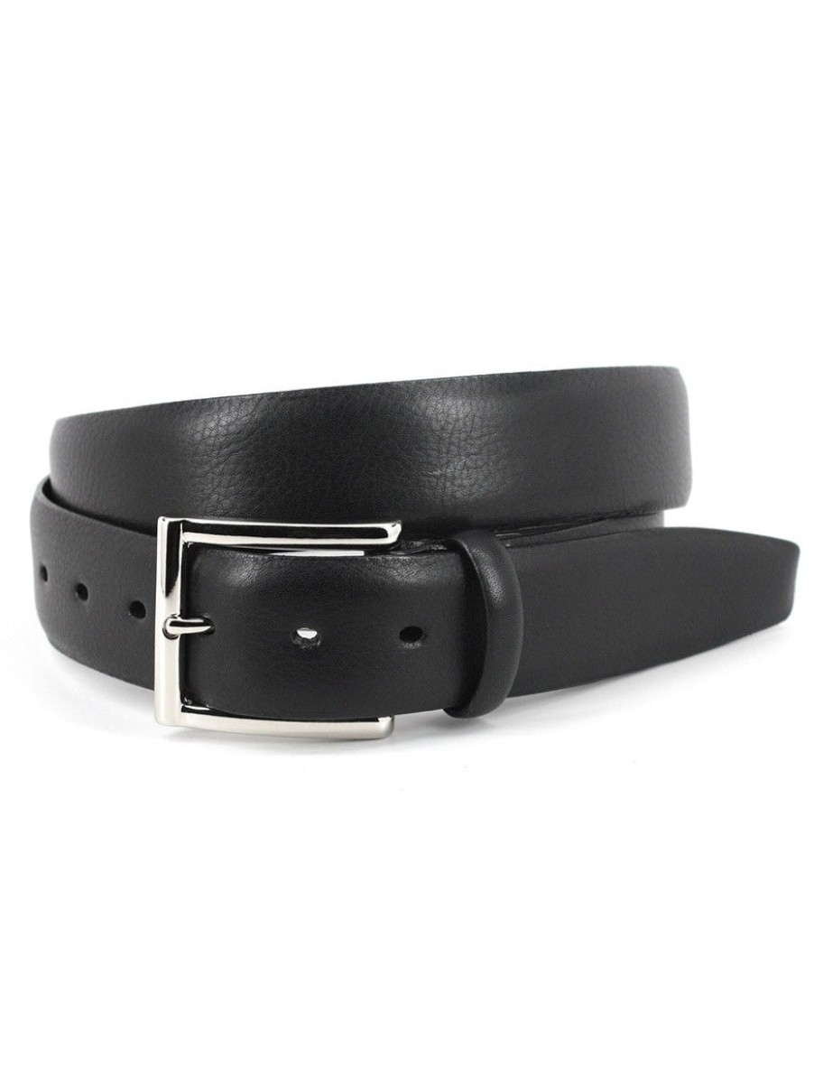 Men'S Torino Leather Belts | Italian Glazed Milled Calfskin Belt Black | Torino Leather