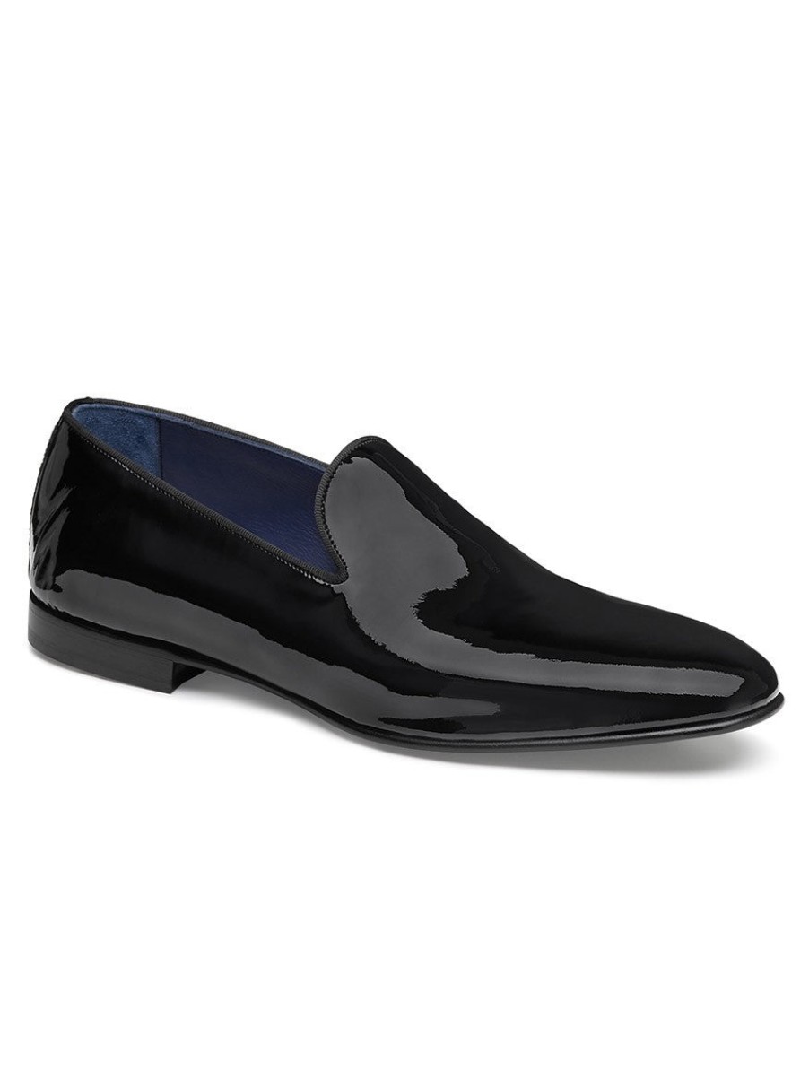 Men'S J & M Collection Loafers & Slip-Ons | Kinser Slip-On Black Italian Patent Calfskin | J & M Collection