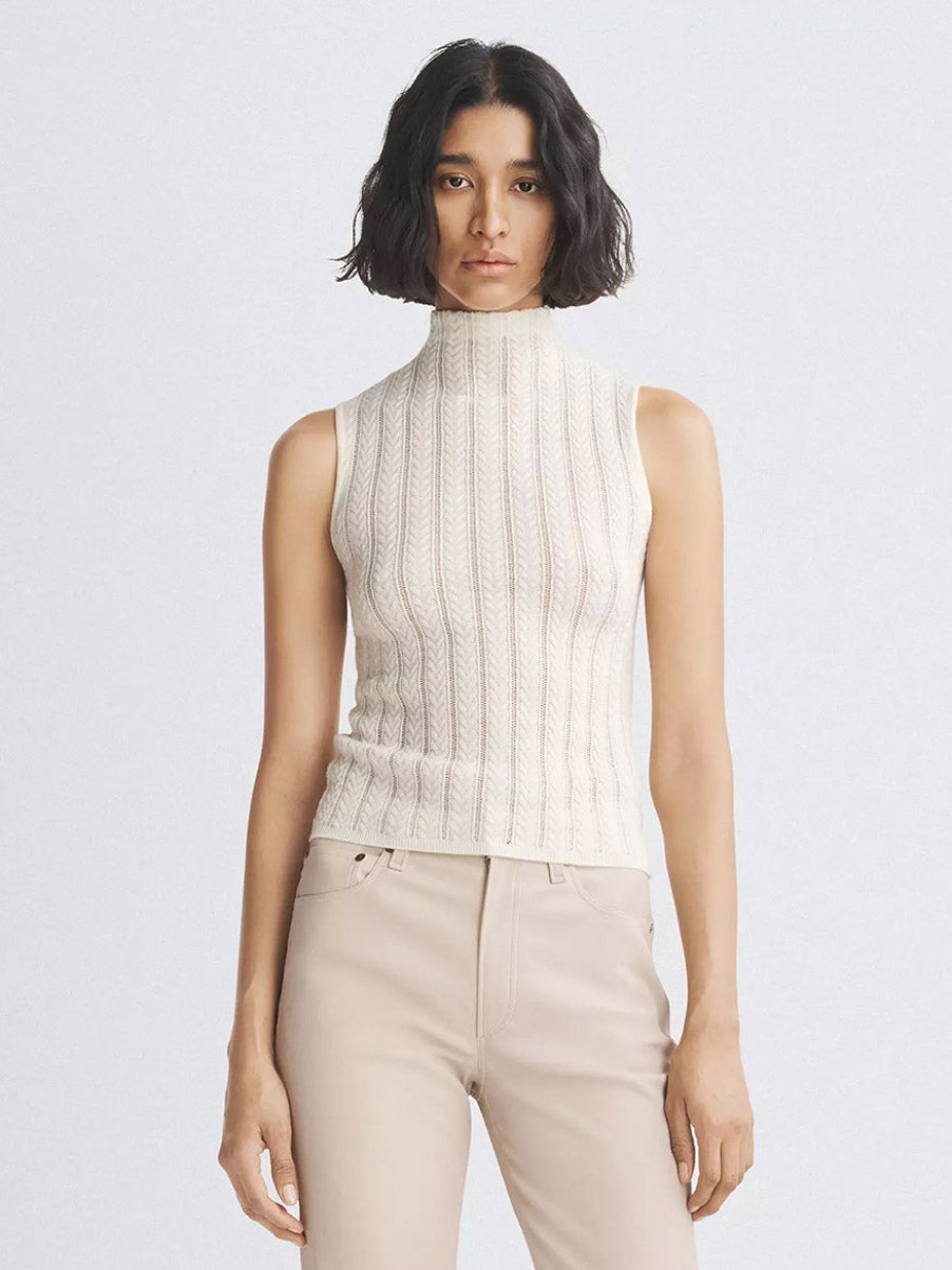 Women'S rag & bone Tops | Christina Wool Turtleneck In Ivory | Rag & Bone