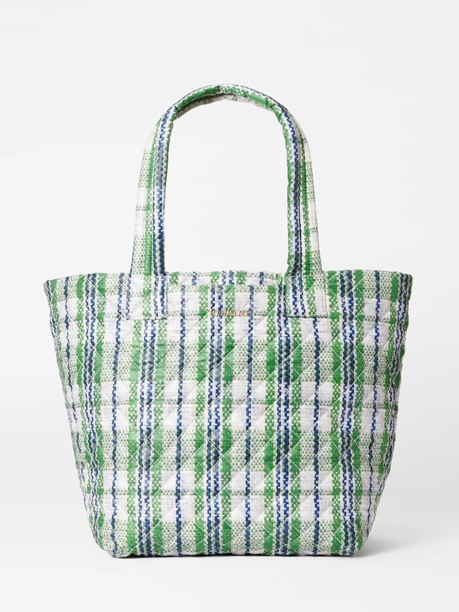 Women'S MZ Wallace Totes | Medium Metro Tote Deluxe Spring Plaid Oxford | Mz Wallace