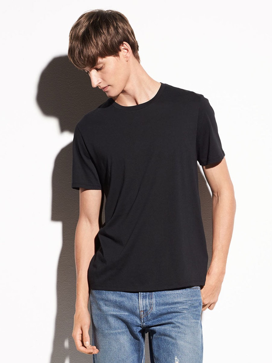 Men'S Vince T-Shirts | Crew Neck T-Shirt Black | Vince