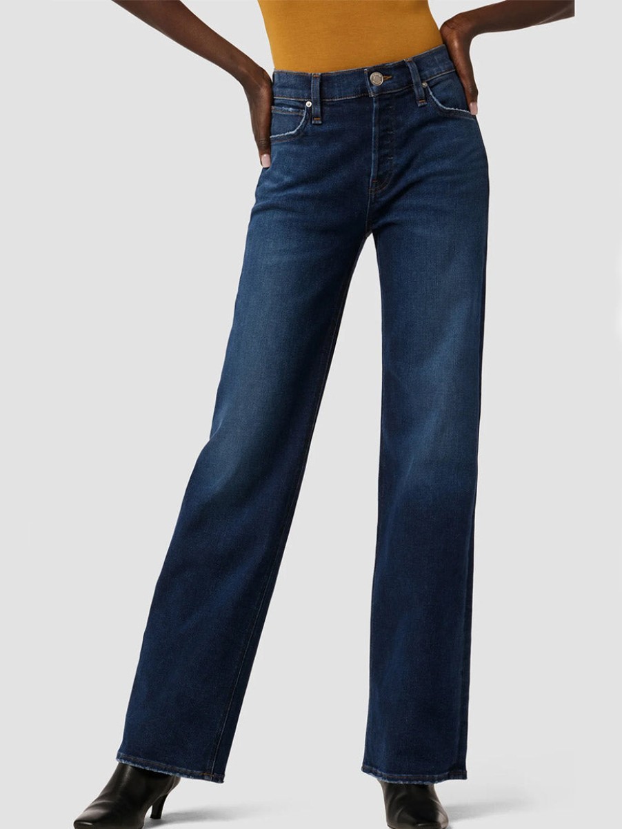 Women'S Hudson Jeans & Denim | Rosie High-Rise Wide Leg Ankle Jean In Poseidon | Hudson