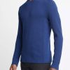 Men'S Vince T-Shirts | Thermal Long Sleeve Crew Neck T-Shirt In Royal Blue | Vince