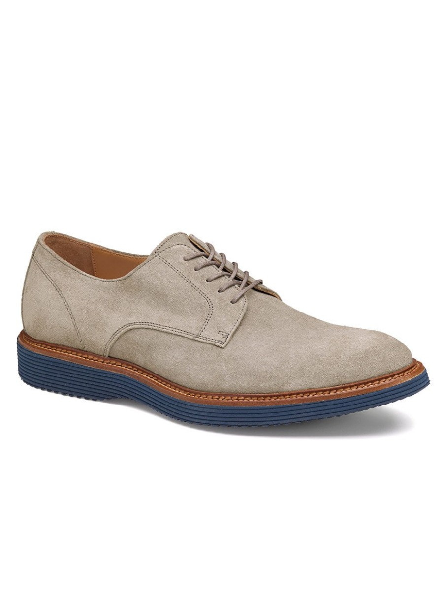 Men'S J & M Collection Oxfords & Derbys | Jameson Plain Toe Grey Italian Calfskin | J & M Collection