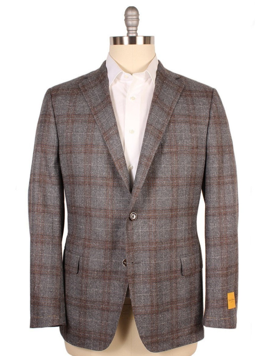 Men'S HicHot Freeman Blazers & Sportcoats | Autumn Blend Sport Jacket Grey Brown Plaid | Hickey Freeman